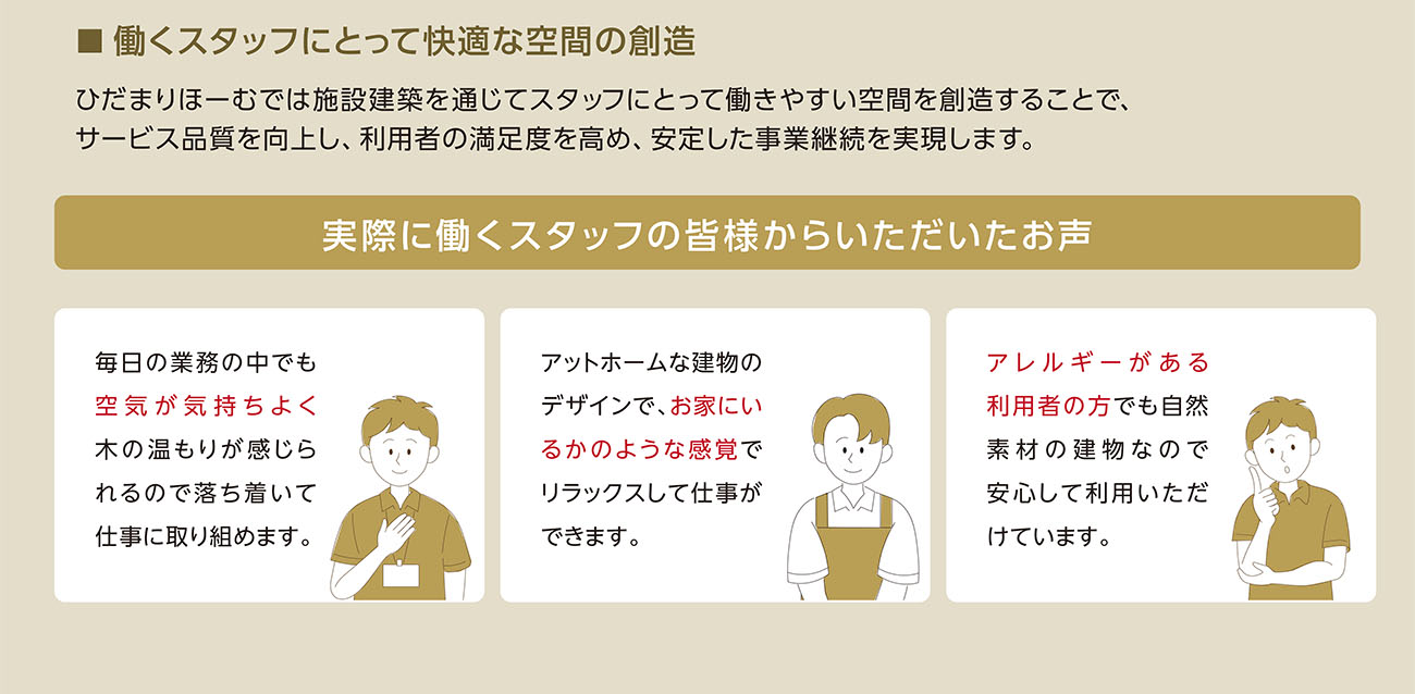 働くスタッフにとって快適な空間の創造